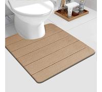 Fit Even Velvet Bathmats Collection - Fast Drying Soft Memory Foam Non slip Mats for Bathroom, Shower and Toiler Floor, Quick Dry, Water Absorbent and Washable Bathmats (Beige, 50x40 cm)