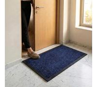 Fit Even Washable Rubber Doormat - Outdoor & Indoor Heavy Duty Non-Slip Doormat for Kitchen Garden, Inside & Outside Floor Mats, Waterproof and Dirt Trapper Entrance Doormats (Navy, 40x60 cm)