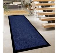 Fit Even Washable Rubber Runner Rug - Outdoor & Indoor Heavy Duty Non-Slip Runner Rug for Kitchen Garden, Inside & Outside Floor Mats, Waterproof and Dirt Trapper Entrance Rug (Navy, 60x180 cm)