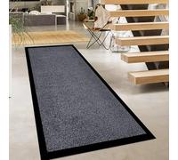 Fit Even Washable Rubber Runner Rug - Outdoor & Indoor Heavy Duty Non-Slip Runner Rug for Kitchen Garden, Inside & Outside Floor Mats, Waterproof and Dirt Trapper Entrance Rug (Grey, 60x180 cm)