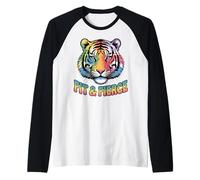 Fit & Fierce Bold Tiger Head Energetic Colorful Raglan Baseball Tee