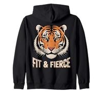 Fit & Fierce Bold tiger head energetic colorful Zip Hoodie