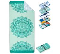 Fit-Flip Beach towel microfibre - large quick dry towels - for travel and swimming - lightweight, compact and super absorbent - sand free, 100% recycled - Mandala 160x90cm