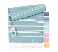 Fit-Flip Hammam Beach Towel XXL Made from 100% Cotton - Quick-Drying Turkish hamam Towels - Large fouta or pestemal Ideal as a Thin Sauna Blanket - Petrol - 100x200cm Sultan