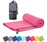 Fit-Flip Microfibre towel - compact, ultra lightweight & quick dry - perfect for gym, travel & beach - swimming towels for sports, camping & hiking (60x120cm rose + bag)