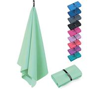 Fit-Flip Swimming towel - quick dry microfibre beach towel - ultra absorbent thin microfiber towels for travel, beach & gym - lightweight swim essentials (160x80cm, Water Mint)
