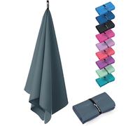 Fit-Flip Swimming towel - quick dry microfibre beach towel - ultra absorbent thin microfiber towels for travel, beach & gym - lightweight swim essentials (50x30cm, Cool Grey)