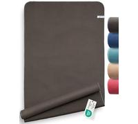 Fit-Flip Yoga towel non slip - lightweight and quick dry mat cover for Bikram and hot yoga - absorbent microfibre non stick layer for pilates or gym workout (185 x 63cm - Anthracite)