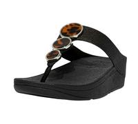 Fit Flop Women's Halo Shimmer Toe Post Sandals - Black - Black - 3 UK