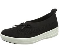 Fit Flop Women's Uberknit Slip ON Ballerina with Bow Closed Toe Ballet Flats, Black (Black 001), 4.5 UK 37.5 EU