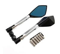 Fit For 750 NINJA250 H0NDA R1 R6 FZ6 SUZUKI Y-A-M-A-H-A Motorcycle Rearview Side Mirrors 8mm 10mm(Silver)