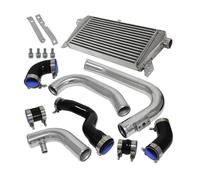 Fit for A4 1.8T Turbo B6 2002-2006 Blue/Black/Red Front Mount Intercooler Kit Turbo Intercooler Kit Cooled Intercooler(Black)
