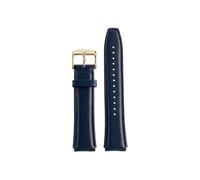 Fit for Casio A158 A159 A168 A169 B650 AQ230 700 Small Gold Watch Band 18mm Cowhide Leather Watch Strap(Blue-Gold Buckle)