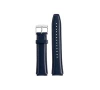 Fit for Casio A158 A159 A168 A169 B650 AQ230 700 Small Gold Watch Band 18mm Cowhide Leather Watch Strap(Blue-steel buckle)