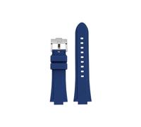 Fit for Casio Edifice EFB-680 ECB-10PB/DP/YD/HR GST-B400 26x14mm 26x12mm Modified Silicone Watch band(Blue-silver pin buckle,12mm Convex)