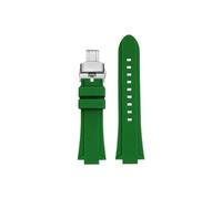 Fit for Casio Edifice EFB-680 ECB-10PB/DP/YD/HR GST-B400 26x14mm 26x12mm Modified Silicone Watch band(Green-silver Folding buckle,12mm Convex)