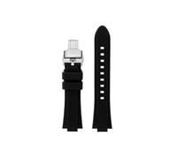 Fit for Casio EFR-S108D EFS-S570 ECB-10YDC Modified Concave Silicone Watch Band(A-Black-silver,For EFR-S108D)