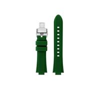 Fit for Casio EFR-S108D EFS-S570 ECB-10YDC Modified Concave Silicone Watch Band(A-Green -silver,For EFR-S108D)