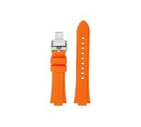 Fit for Casio EFR-S108D EFS-S570 ECB-10YDC Modified Concave Silicone Watch Band(A-Orange-silver,For EFR-S108D)
