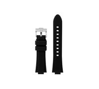 Fit for Casio EFR-S108D EFS-S570 ECB-10YDC Modified Concave Silicone Watch Band(Black-silver,For ECB-10YDC)