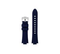 Fit for Casio EFR-S108D EFS-S570 ECB-10YDC Modified Concave Silicone Watch Band(Blue-silver,For ECB-10YDC)