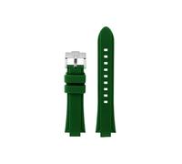 Fit for Casio EFR-S108D EFS-S570 ECB-10YDC Modified Concave Silicone Watch Band(Green -silver,For EFS-S570)