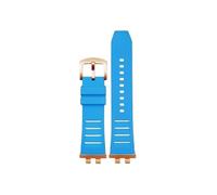 Fit for Casio G-SHOCK GMW-B5000 GM-B2100 Fluorine Rubber Sport Waterproof Watch band(Sky blue-rose gold)