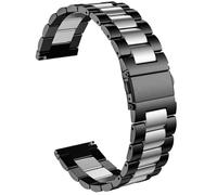 Fit for Casio MDV106-1AV Watch Bands for Men, 22mm Stainless Steel Quickly Release Replacement Strap Wristbands for Casio MDV-106 Series (Black-Silver)