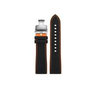 Fit for Casio PROTREK Series PRG-601 PRG-600 PRG-650 PRW-6600Y PRW-60 PRW-30 GA2200 Rubber Watch band 23mm 24mm(B Black Orange-Silver,23mm)