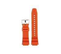 Fit for Casio W218H AE-1200 AE1100 1300 SGW-300 SGW400 MRW-200 Resin Silicone 18mm Watch Strap And tools(Orange Silver)