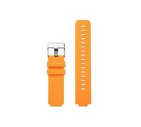 Fit for Casio W800H F-91W F105/108 A158/168 AE1200/1300 18mm Silicone Watch Band Sport Rubber Watch Strap(Orange silver)