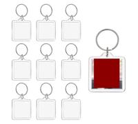 Fit for Custom Acrylic Keyring Photo Frame - Personalized Transparent Keychain for Couples, Family & Friends - Circle & Square Shapes Available(Square,5pcs)