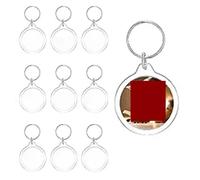 Fit for Custom Acrylic Keyring Photo Frame - Personalized Transparent Keychain for Couples, Family & Friends - Circle & Square Shapes Available(Circle,10pcs)
