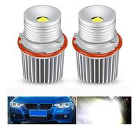 Fit For E39 E53 E60 E61 E64 E65 E66 E87 LED Angel Eyes Bulbs,2PCS 40W Angel Eyes Halo Ring Marker Light Daytime Running Lights No Error CANBUS 6000K Xenon White