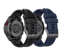 Fit for Garmin Fenix 7X Bands, Fenix 6X/Fenix 5X Quickfit Soft Silicone Replacement Watch Straps Wristband Fit for Garmin Tactix 7/Instinct 2X/Quaitx 3/Tactix Delta (Black Blue)