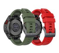 Fit for Garmin Fenix 7X Bands, Fenix 6X/Fenix 5X Quickfit Soft Silicone Replacement Watch Straps Wristband Fit for Garmin Tactix 7/Instinct 2X/Quaitx 3/Tactix Delta (Green-Red)