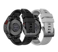 Fit for Garmin Fenix 8/E 47 mm Bands, Fenix 7 / Fenix 6/5 Quickfit Silicone Replacement Watch Bands Straps Wristbands Bracelet Fit for Garmin Forerunner 965 955/Approach S62, black/grey, Sports