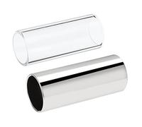 fit for Guitar Lovers Stainless Steel and Glass Guitar Slide Bar Set, 6cm Accessory with 2pcs Slides for Blues, Rock, Lap Steel Guitar Playing