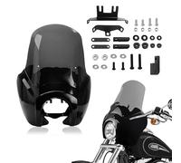 Fit For Harley Dyna FXDXT T-Sport Dyna Fairing With 15“ Windshield Kit, 5.75" Front Headlight Fairing Cover(Gloss BK-DARK GRAY)