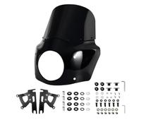 Fit For Harley Fat Boy FLSTF 2000-2017 11" 13" 15" Windshield Fairing Shell Deflector 7" Headlight(11inch Dark Smoke)