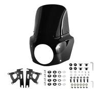 Fit For Harley Fat Boy FLSTF 2000-2017 11" 13" 15" Windshield Fairing Shell Deflector 7" Headlight(13inch Dark Smoke)