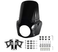 Fit For Harley Fat Boy FLSTF 2000-2017 11" 13" 15" Windshield Fairing Shell Deflector 7" Headlight(15inch Dark Smoke)