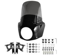 Fit For Harley Fat Boy FLSTF 2000-2017 11" 13" 15" Windshield Fairing Shell Deflector 7" Headlight(15inch Light Smoke)