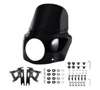 Fit For Harley Fat Boy FLSTF 2000-2017 11" Windshield Fairing Shell Deflector 7" Headlight(11inch Dark Smoke)