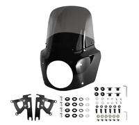 Fit For Harley Fat Boy FLSTF 2000-2017 11" Windshield Fairing Shell Deflector 7" Headlight(13inch Light Smoke)