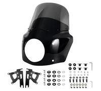 Fit For Harley Fat Boy FLSTF 2000-2017 15" Windshield Fairing Fairing Shell Deflector Fit 7" Headlight(11inch Light)