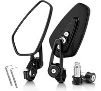 Fit For Harley Y-a-m-a-h-a H0nda Suzuki HandleBar Rear View Side Mirror 7/8" 22mm Motorcycle Handlebar End(White Mirror)