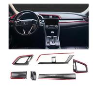Fit for Honda 10th Gen Civic 2016 2017 2018 2019 2020 2021 Accessories Carbon Fiber Color Car Interior Center Console Dashboard Stripe Panel Cover Air Vent Frame Trims Sticker