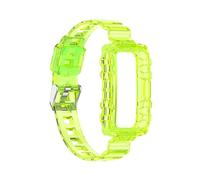 Fit For Huawei Band 10 9 8 7 6 Smartwatch Wristband For Honor 6/7 Bracelet Watchband With Clear Case Belt(Yellow Green)