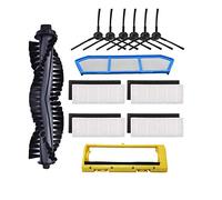 / Fit For Ilife A4 A4S A40 Vacuum Cleaner Parts HEPA Filter Primary Filter Side Brush Roll Brush Cover Mop Pad Cloth Sweeping Robot Set (Color : Pink)